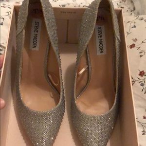 Steven Madden rhinestone silver shoes